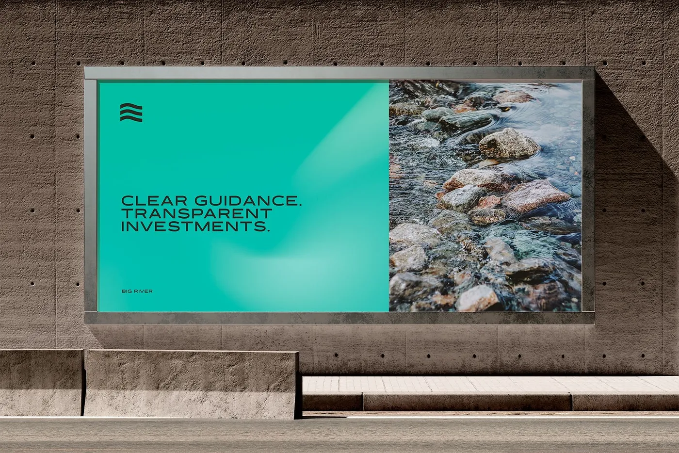 Big River, cartel de la marca en tonos verdes