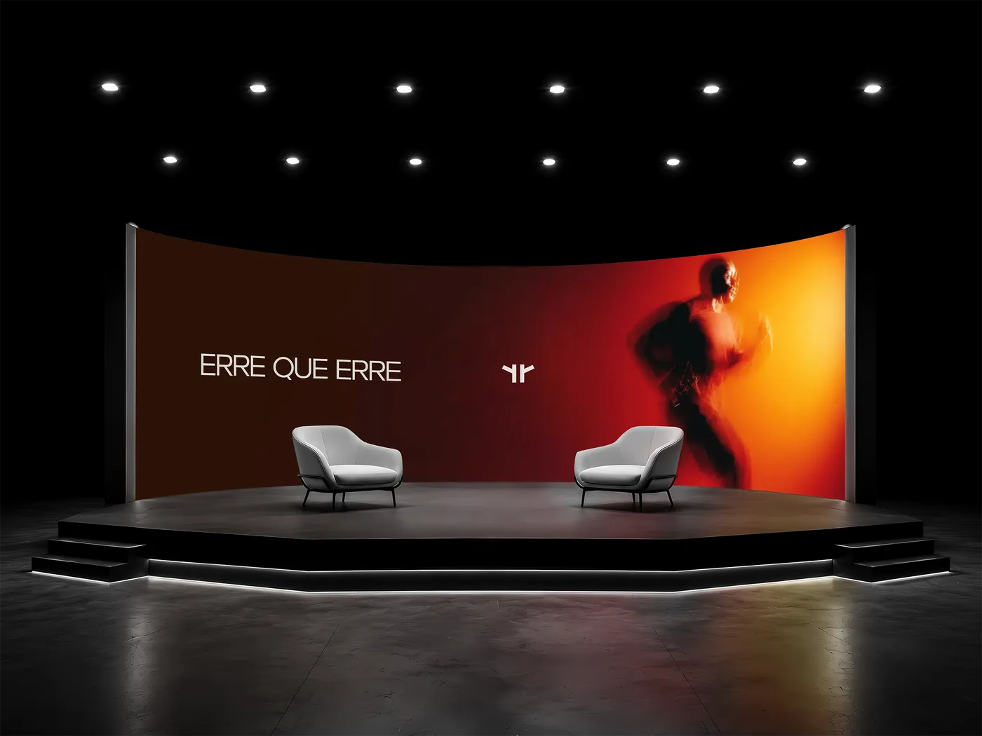Erre, escenario de conferencia con la marca