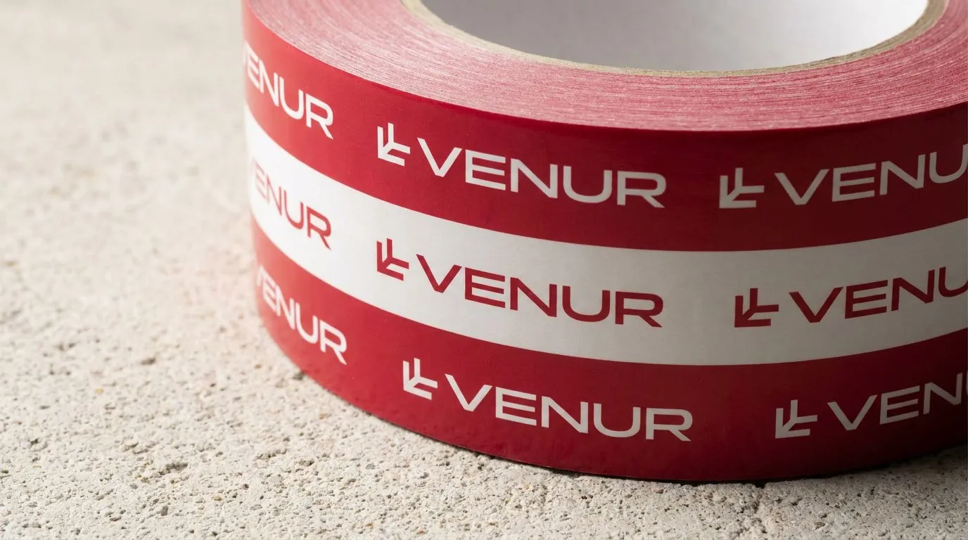 venur, cinta de embalaje con el logotipo